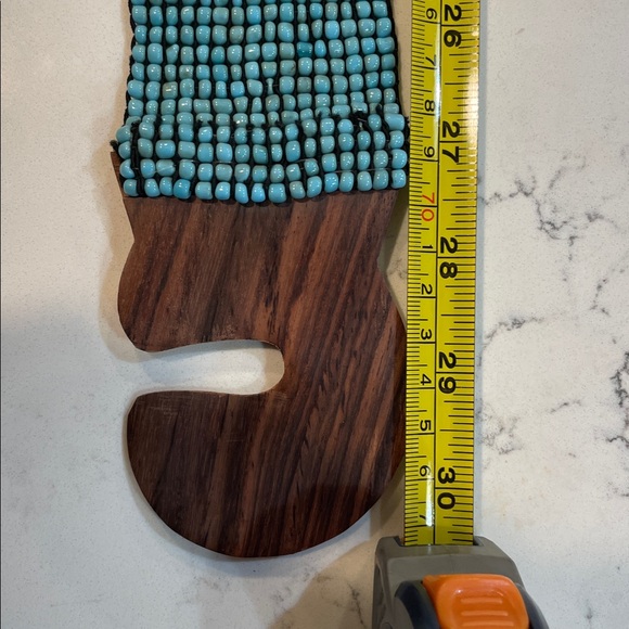 Turquoise color beaded stretch belt - Picture 4 of 5